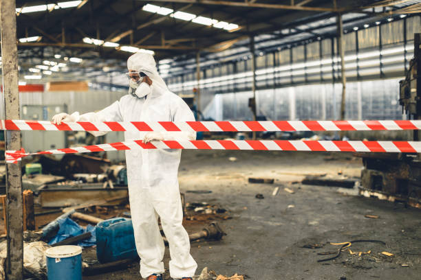 Professional Sewage Cleanup technician working in Marshfield, WI